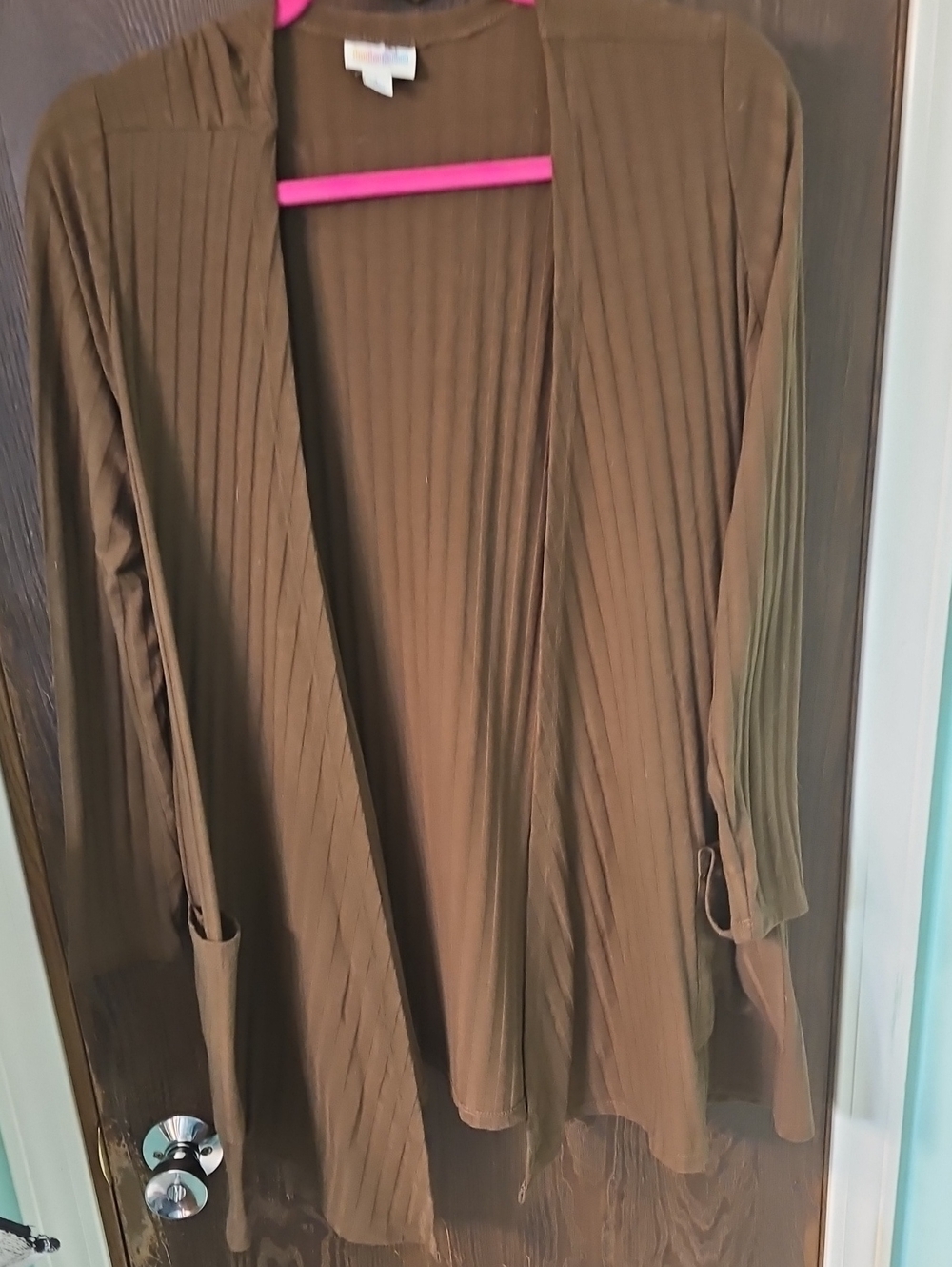 LuLaRoe Brown Ribbed Open Cardigan
